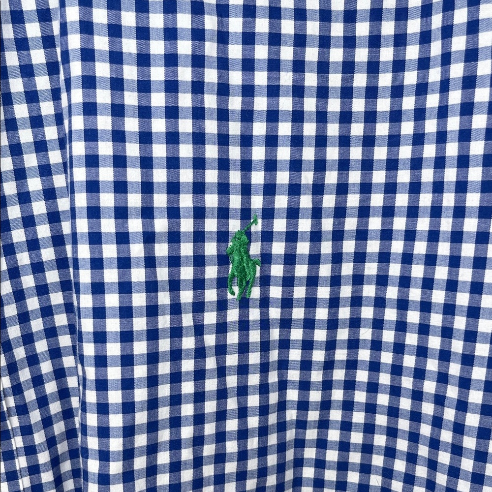 Polo by Ralph Lauren Blue and White Checkered Gingham Oxford Shirt 17.5 36/37 - Picture 4 of 5